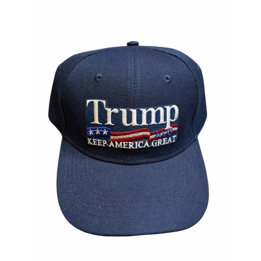 Trump 2020 Keep America Great Hat Adjustable Strap Navy Blue American Flag
